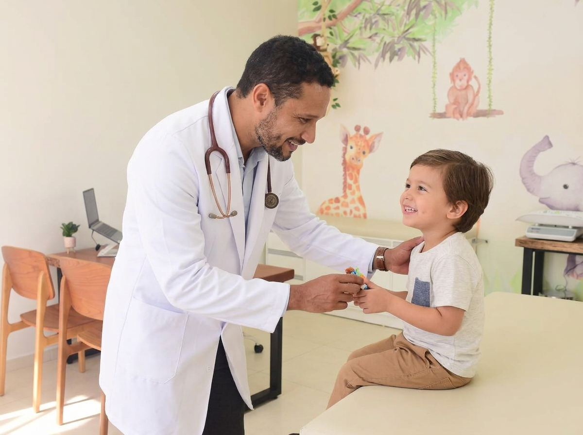 Dr. Pedro Ivo com paciente criança